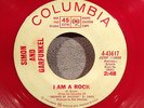 RARE RED VINYL SIMON & GARFUNKEL I AM A ROCK WL DJ PROMO 45 EX COLUMBIA #4-43617