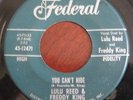 Rare 60s Northern Soul R&B 45 Lulu Reed Freddy King FEDERAL 12471 You Cant Hide