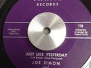 Joe Simon Just Like Yesterday - Mod // Northern Soul - Rare Irral Records EX