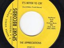Appreciations  Sport Rec  It's Better to Cry/Gimme Back My Soul  Northern Soul