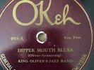 Okeh 4918 KING OLIVER'S JAZZ BAND (Louis Armstrong) DIPPER MOUTH  78 rpm VG/VG+