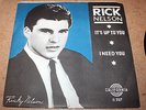 RICK NELSON Its up to you Top MINT Mega rare Danish 1963 Us Rocker PS