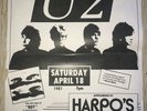 U2 GENUINE 1981 BOY TOUR CONCERT  POSTER DETROIT HARPO'S  18/4/1981