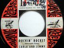 CARLO & JIMMY 45 Rockin Rocket / Happy Tune PROMO Surf GARAGE Inst BELMONTS e997