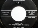 HI-LITES 45 For Sentimental Reasons / For Your Precious Love DOO WOP 1962 w2198