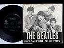 THE BEATLES She Loves You 45/PS Danish Only Rare 1963 Parlophone R 5055 EX+