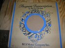 78 rpm- Victor Program Transcription- 1931 sleeve only