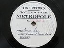 CUNARD DANCE BAND, MONA LISA, TEST RECORD / DEMO, METROPOLE RECORDS