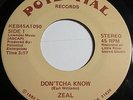 Zeal 45rpm record Don't you know on Potential Very rare modern soul boogie hear