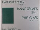 SCELSI: Anahit Xenaxis PHILIP GLASS Zufosky AVANT GARDE Vinyl LP NM
