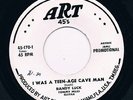 RANDY LUCK i was a teen-age cave man / twelve o' clock HEAR HALLOWEEN rocker
