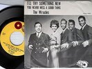 MIRACLES rare black & white PICTURE COVER 45 I'll Try Something New TAMLA e1550