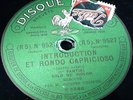 Jacques Thibaud Violin Saint-Saens Rondo & Caprisioso Pathe 9527 France 78rpm