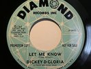 DICKEY & GLORIA Soul PROMO Brown Wax 45rpm Let Me Know b/w Mr Clean LISTEN
