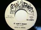 ROSCO & BARBARA No Soul PROMO 45rpm It Ain't Right b/w Could This Be Love LISTEN
