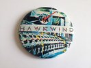 HAWKWIND - 'Quark,Strangeness & Charm' original 1977 LARGE 'bin lid' badge L K