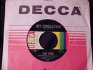 Rare Rock 45 THE WHO My Generation Original U.S. Decca # 31877 with sleeve HEAR