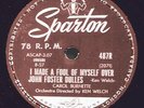 CAROL BURNETT 78 RPM RECORD PUPPY LOVE JOHN FOSTER DULLES RARE HTF SPARTON Ex
