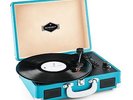 Auna Peggy Sue retro-platenspeler RCA-uitgang design vintage LP USB blauw nieuw