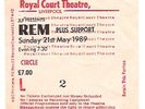 R.E.M. Liverpool Royal Court Theatre 1989 Used Ticket Stub