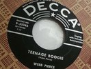 Rare 45rpm-Webb Pierce-teenage boogie-1956-Decca'Vg