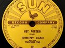 * JOHNNY CASH Hey, Porter/Cry Cry Cry RARE ROCKABILLY ROCKER Sun 241  78 HEAR