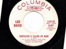 LEE DAVID TEMPTATION IS CALLING MY NAME/ DJ PROMO WHITE LBL 45RPM NORTHERN SOUL