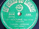 Yvonne Lefebure French 78 Chant du Monde 5008 Faure Nocturne opus 119 EX cond.