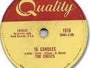 Rare 1958 The CRESTS Doo Wop 78 RPM Record. 16 Candles