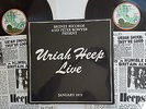 URIAH HEEP - Live 1973 GERMAN ISLAND PINK RIM + Booklet / Inners HARD ROCK 2LP