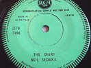 NEIL SEDAKA   THE DIARY ** 1959 RCA 45 DEMO 1-Sided MINT-