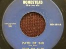 Sister Ada Allen Path Of Sin Get Ready For The Gospel Train Hillbilly Country 45