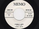 '59 R&B/DooWop ANNE KEITH/Grp Lonely Girl/Lover's Prayer MEMO M- DJ HEAR BOTH