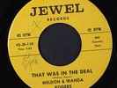 WELDON & WANDA ROGERS: That Was In The Deal / Bright Lights 45 (wol) Country