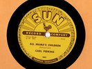 CARL PERKINS 78rpm  SUN 243  Boppin' The Blues /  All Mama's Children