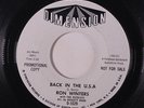 RON WINTERS: Back In The U.s.a. / Let Me Prove It To You 45 (dj) Rockabilly