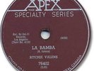 Super Rare RITCHIE VALENS Rock'N Roll 78 RPM Record. La Bamba/Donna