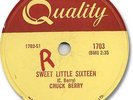 CHUCK BERRY Rock'n Roll 78 RPM Record. Sweet Little Sixteen