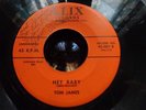 TOM JAMES AUTOGRAPHED ROCKABILLY 45...KLIX 001....TRACKED DOWN BABY...VG++ / VG