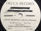 PHILLIP LEWIS (ARTHUR LALLY) & HIS ORCH ELSIE CARLISLE WHITE LABEL DECCA 1929