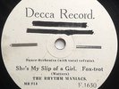 RHYTHM MANIACS (ARTHUR LALLY) WHITE LABEL DECCA F1630 SYLVESTER AHOLA