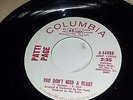 PATTI PAGE You Dont Need A Heart  Boy From The Country COLUMBIA 44989 SOUL 45 7