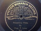 1902 78rpm Pre-dog Johnson Victor Monarch record #215, Charles P. Lowe, nice V+