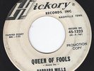 Old Vintage 45 Hickory Promo Record Barbara Mills Queen of Fools & Make It Last
