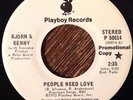 Bjorn & Benny From ABBA, People Need Love / Merry-Go-Round, Rare 1972 Pop 45