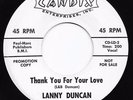 Rockabilly Popcorn 45 LANNY DUNCAN Thank You For Your Love/Save Your Kisses RARE