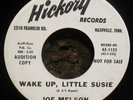 45 Rockabilly  JOE MELSON Wake Up, Little Susie 1961 Hickory 1155 PROMO