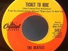 BEATLES 45 TICKET TO RIDE RCA ROCKAWAY CONTRACT V2 EAST COAST SWIRL CAPITOL 5407