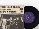 BEATLES 7'' PS l Feel Fine Denmark PURPLE LABEL R 5200 Danish RARE Nice cover 45