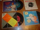 CARRIER BOX OF 50 TOTAL 45 RPM RECORDS. VG TO VG++ MOSTLY ROCK - POPULAR